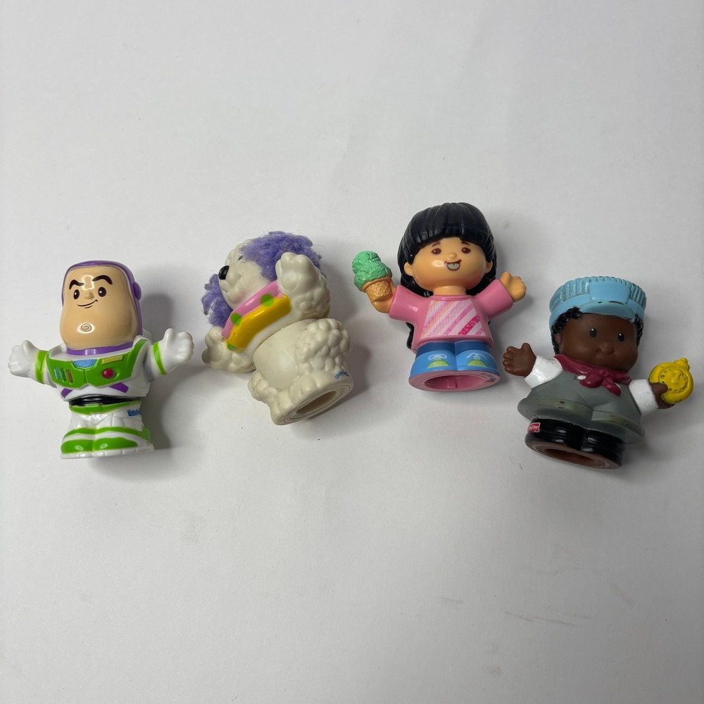 Fisher Price Little People Buzz Lightyear Poodle Conductor Ice Cream Girl Lot 4
